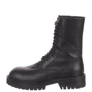 Brand New Ann Demeulemeester Leather Mid-Calf Combat Boots